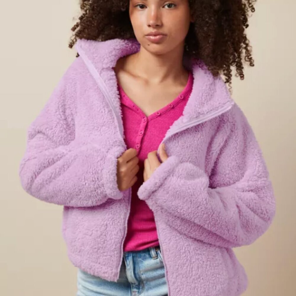 American Eagle Zip Up Bear Hug Sherpa Jacket